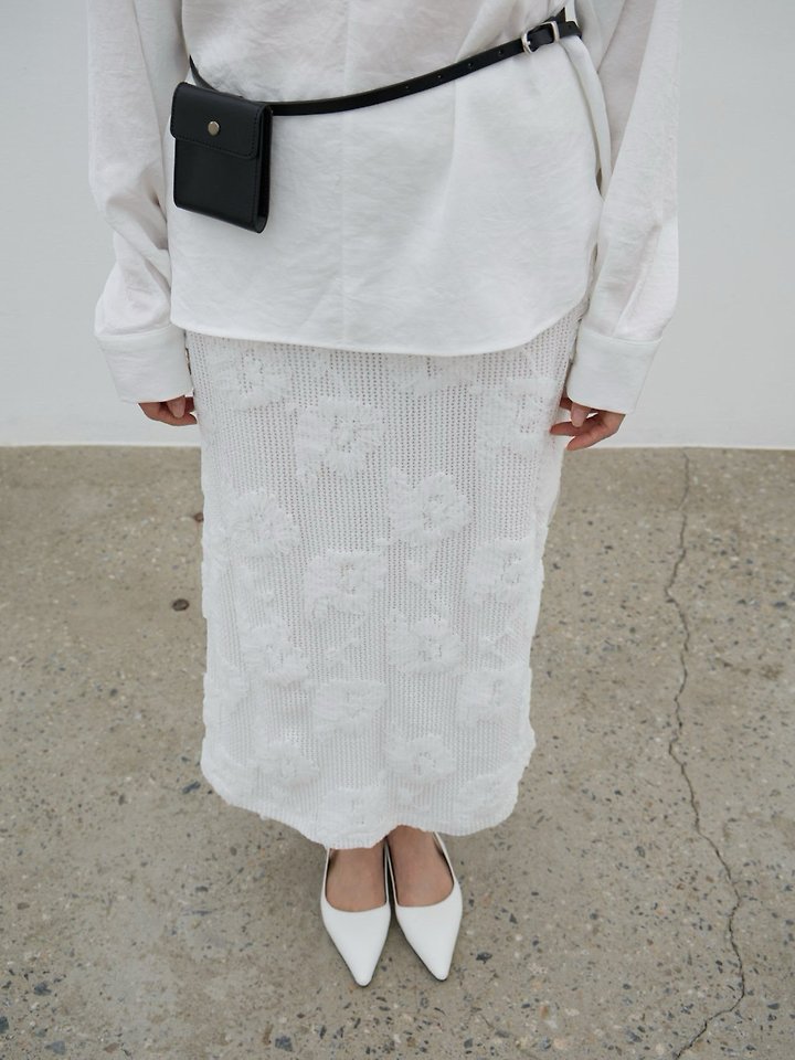 Lenoii - Korean Women Fashion - #momslook - Crochet Lace Maxi Long Skirt - 5