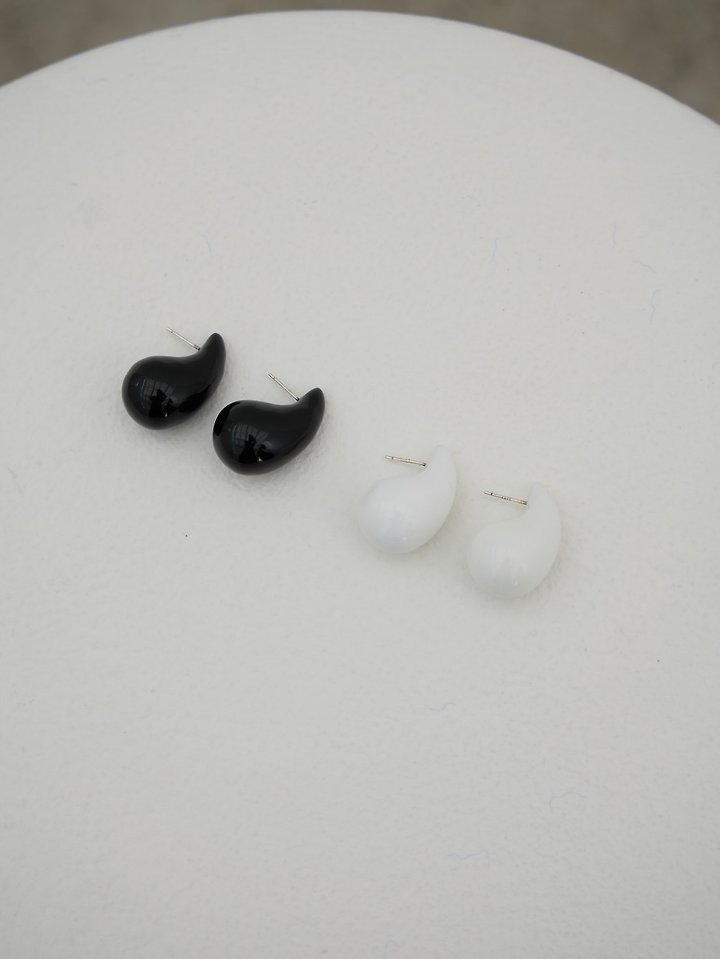 Lenoii - Korean Women Fashion - #momslook - Melange Drop Earrings - 2