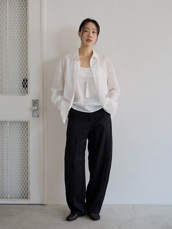 Lenoii - Korean Women Fashion - #momslook - Ample Shirt Sleeveless Set - 7
