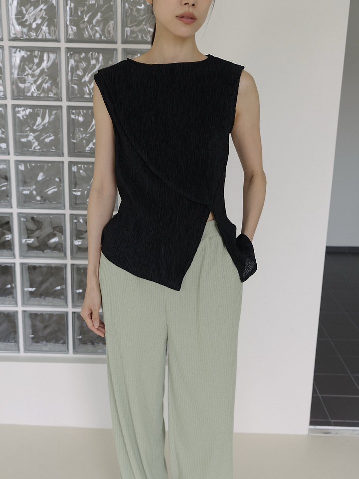 Lenoii - Korean Women Fashion - #restrostyle - Wave Pleated Blouse - 12