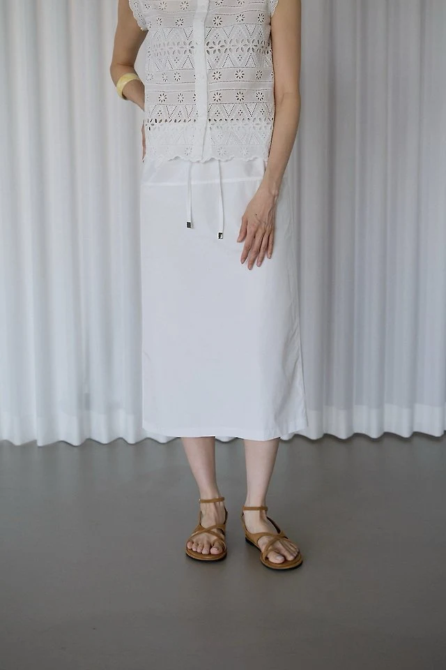 Lenoii - Korean Women Fashion - #restrostyle - Anco Banding Midi Skirt - 5