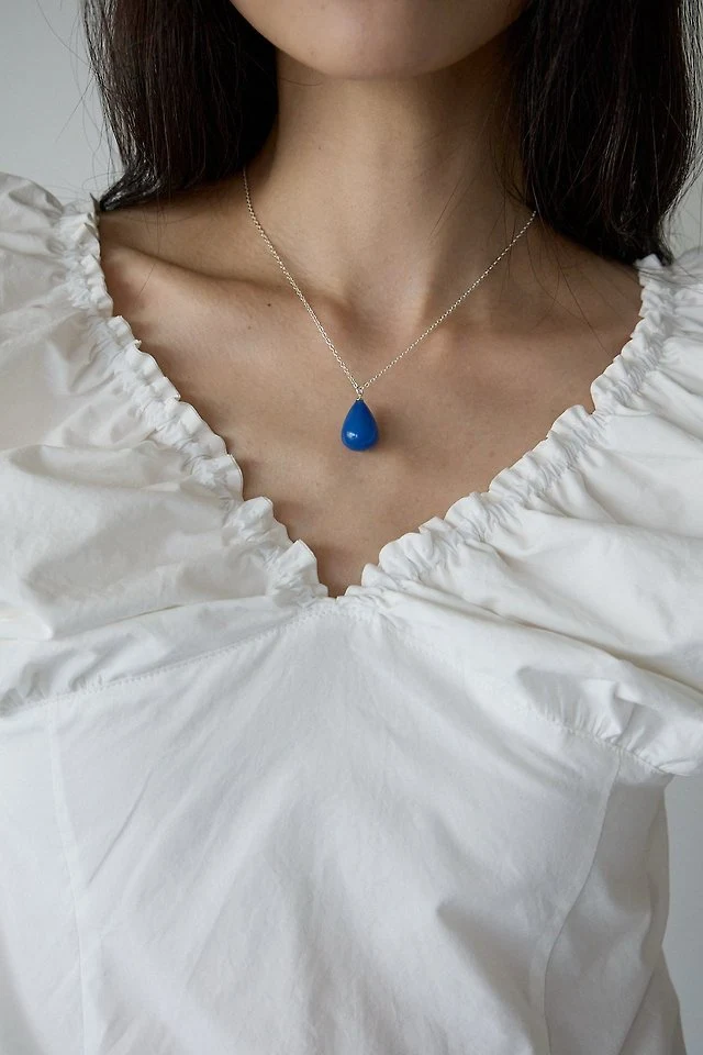 Lenoii - Korean Women Fashion - #restrostyle - La Villa Natural Stone Silver-Plated Chain Necklace