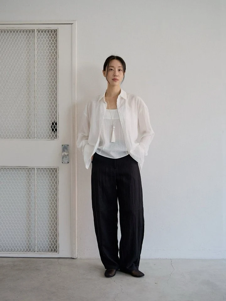 Lenoii - Korean Women Fashion - #romanticstyle - Port Loose Barrel Pants - 7