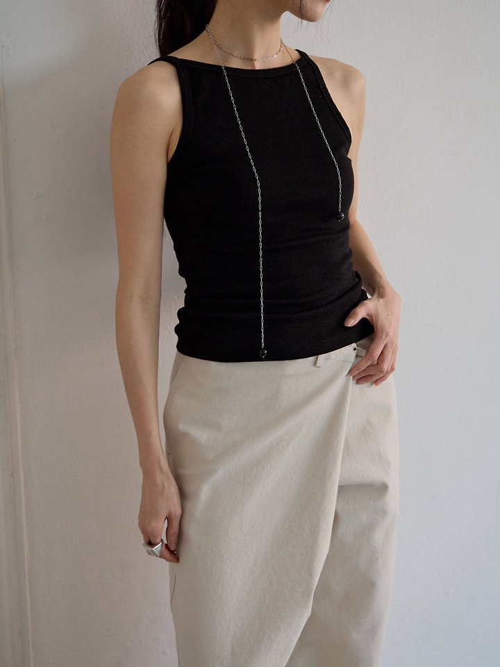 Lenoii - Korean Women Fashion - #shopsmall - Back-Off Ribbed Sleeveless Top - 9