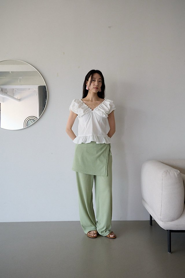 Lenoii - Korean Women Fashion - #thatsdarling - Joy Knitted Wrap Banding Pants - 2