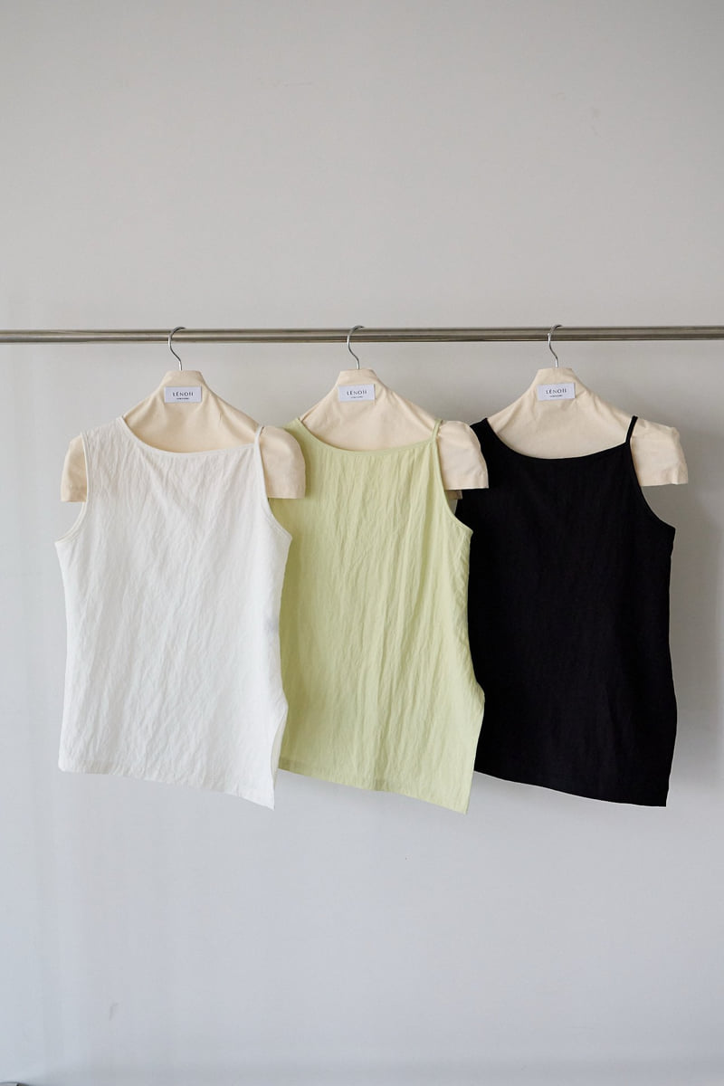 Lenoii - Korean Women Fashion - #thatsdarling - Lime Asymmetrical Sleeveless Blouse