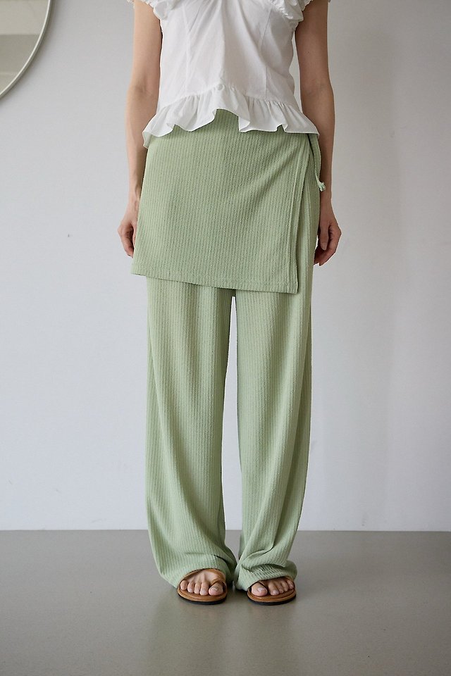 Lenoii - Korean Women Fashion - #thelittlethings - Joy Knitted Wrap Banding Pants - 3