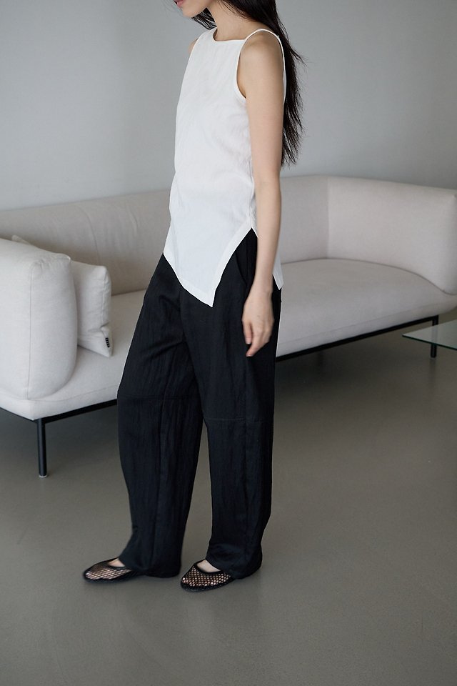 Lenoii - Korean Women Fashion - #thelittlethings - Lime Asymmetrical Sleeveless Blouse - 2