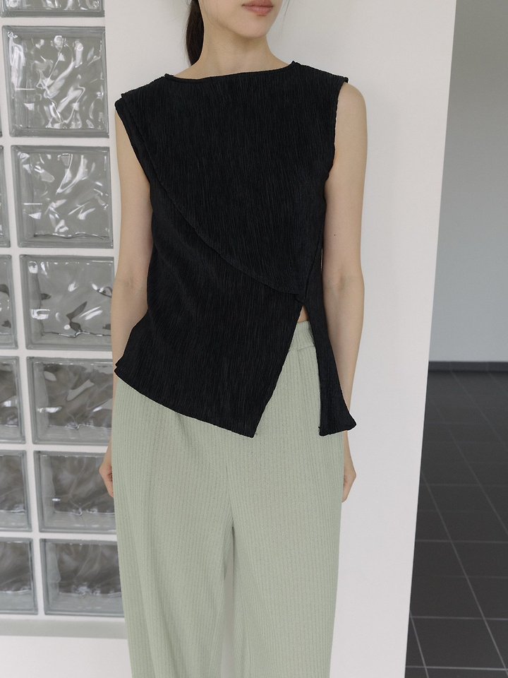 Lenoii - Korean Women Fashion - #vintageinspired - Wave Pleated Blouse - 9