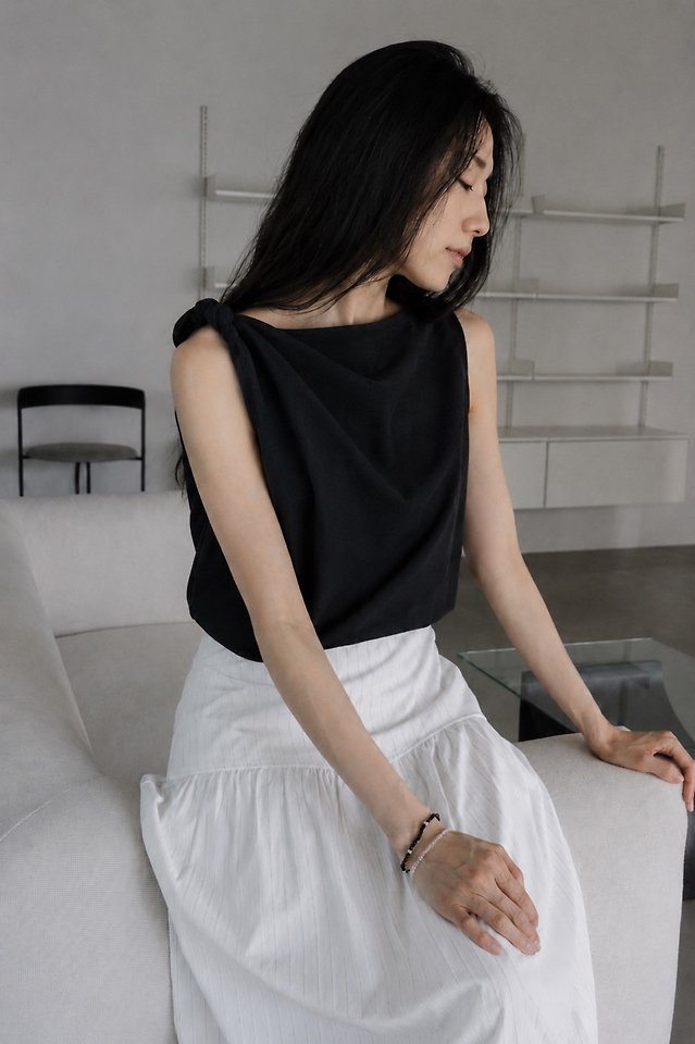 Lenoii - Korean Women Fashion - #vintageinspired - Lily Asymmetric Twist Blouse - 8
