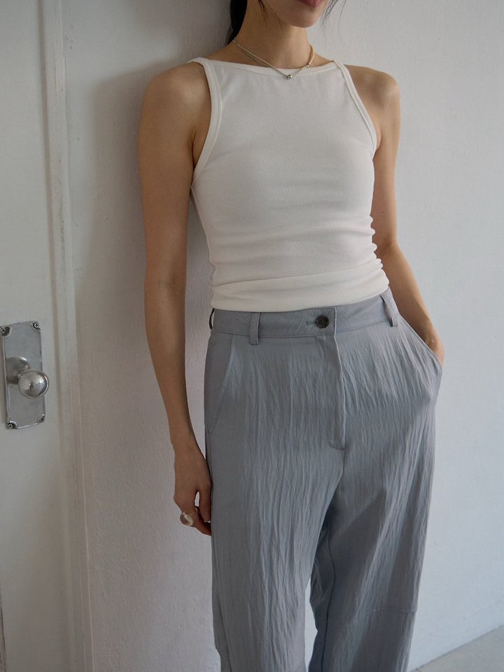 Lenoii - Korean Women Fashion - #womensfashion - Back-Off Ribbed Sleeveless Top - 4