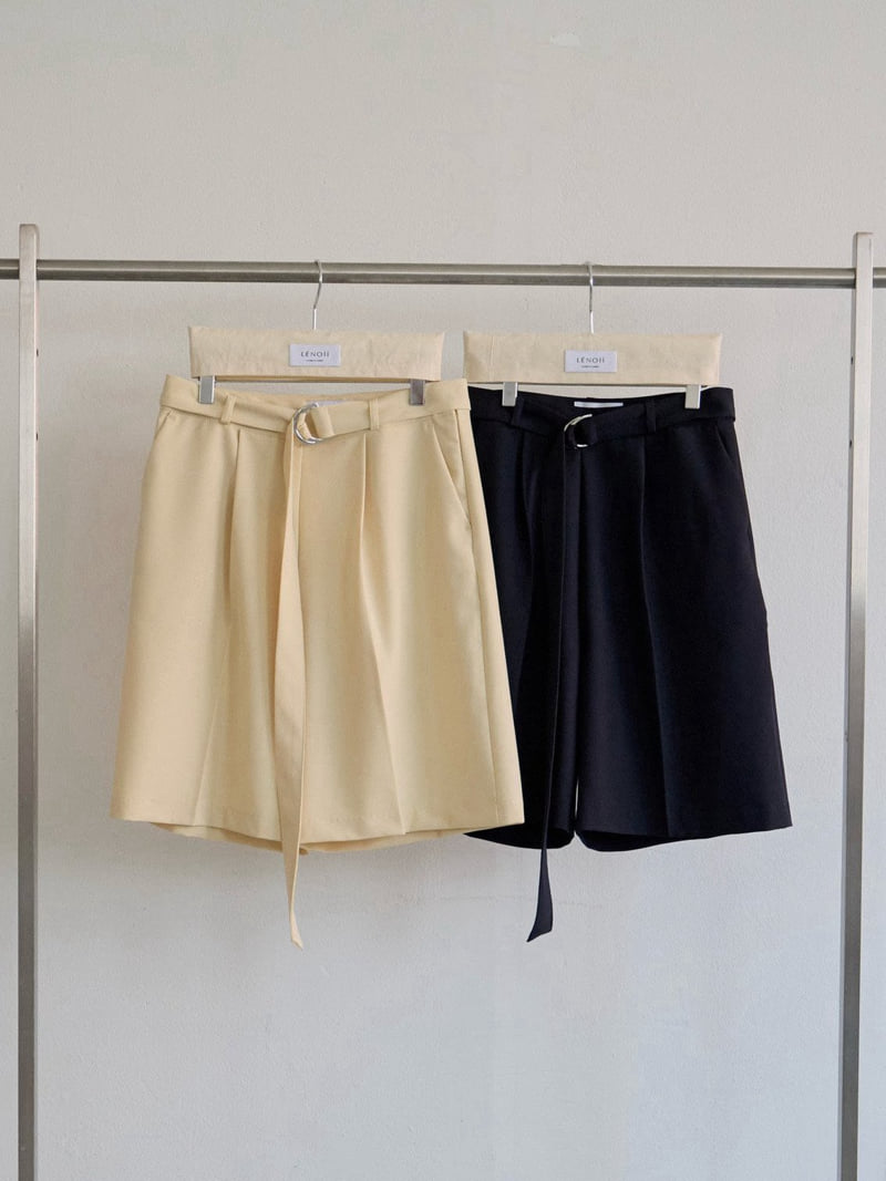 Lenoii - Korean Women Fashion - #vintagekidsstyle - Belted Bermuda Pants