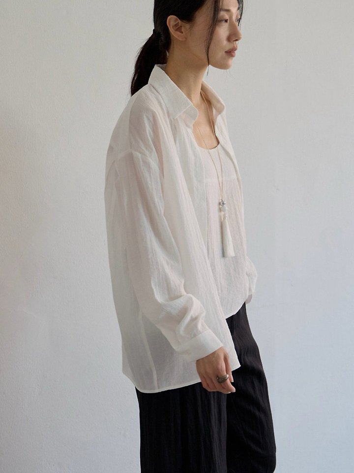 Lenoii - Korean Women Fashion - #vintagekidsstyle - Ample Shirt Sleeveless Set - 11