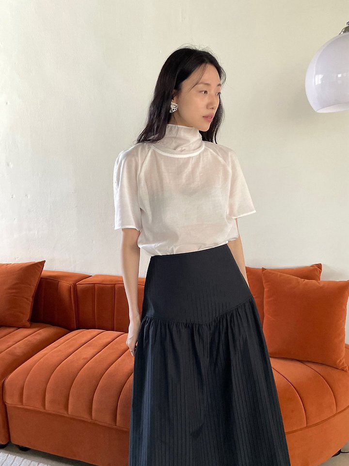Lenoii - Korean Women Fashion - #womensfashion - Sheer Tie Blouse - 2