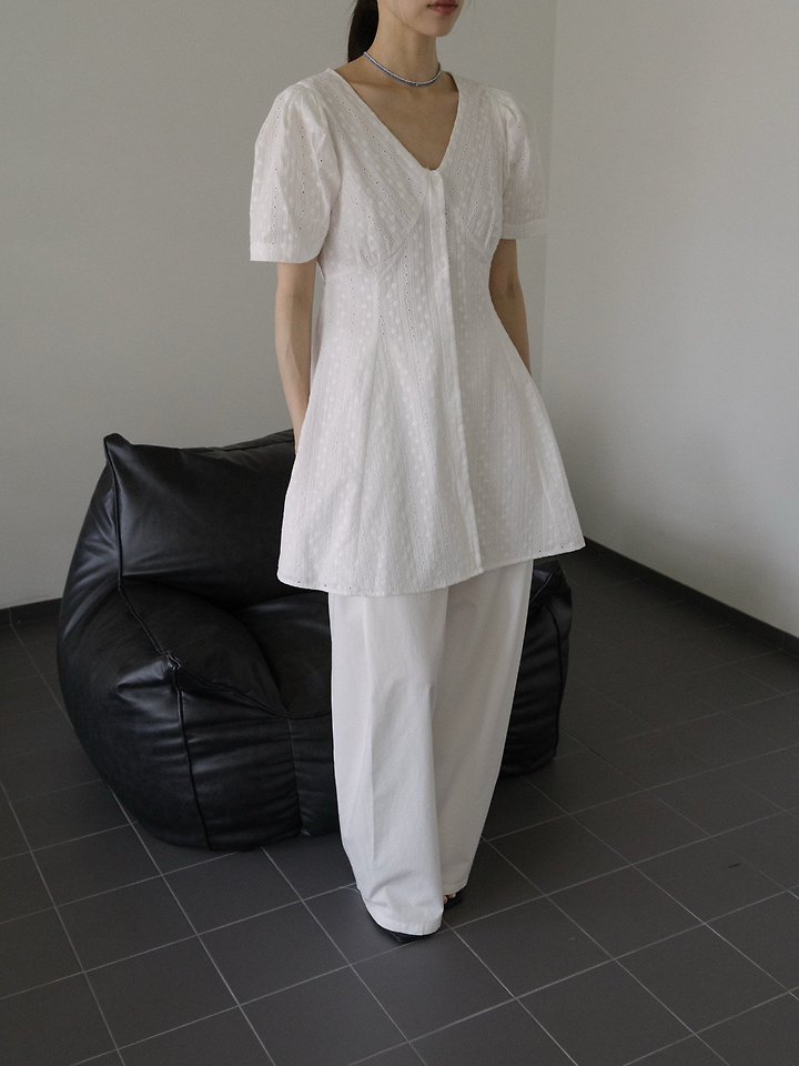 Lenoii - Korean Women Fashion - #momslook - Fran Embroidered One-piece - 4