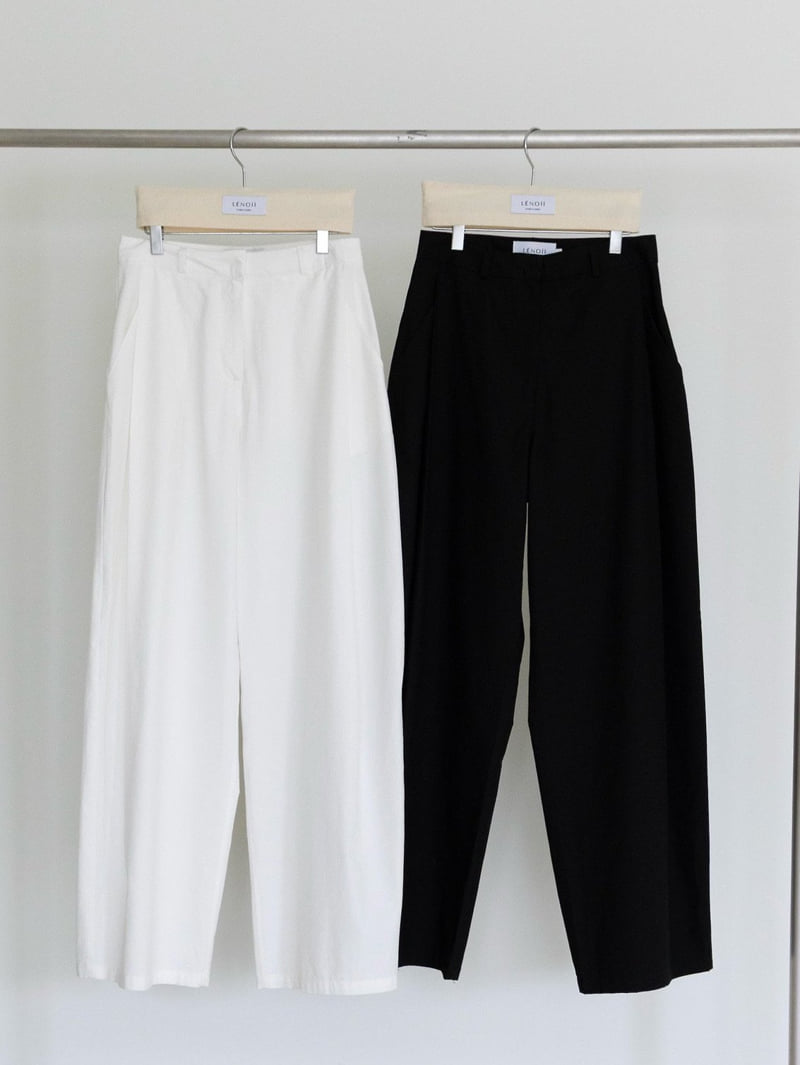 Lenoii - Korean Women Fashion - #womensfashion - Mono Tuck Cotton Pants
