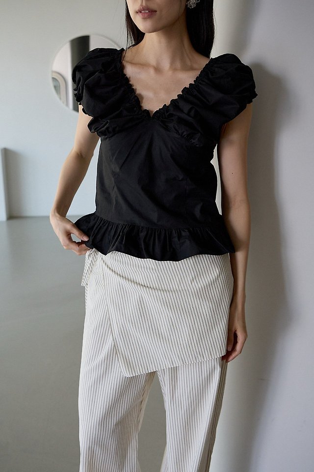 Lenoii - Korean Women Fashion - #womensfashion - Oat Shirring Cotton Blouse - 12