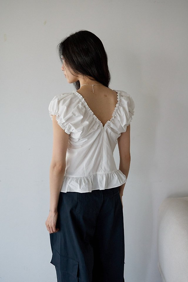 Lenoii - Korean Women Fashion - #womensfashion - Oat Shirring Cotton Blouse - 6