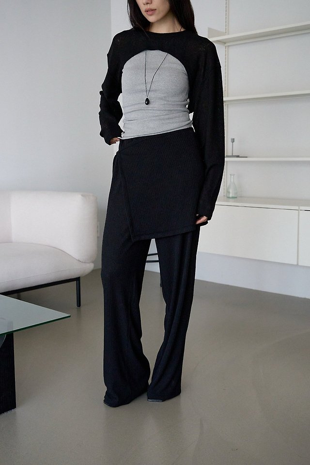 Lenoii - Korean Women Fashion - #womensfashion - Joy Knitted Wrap Banding Pants - 11