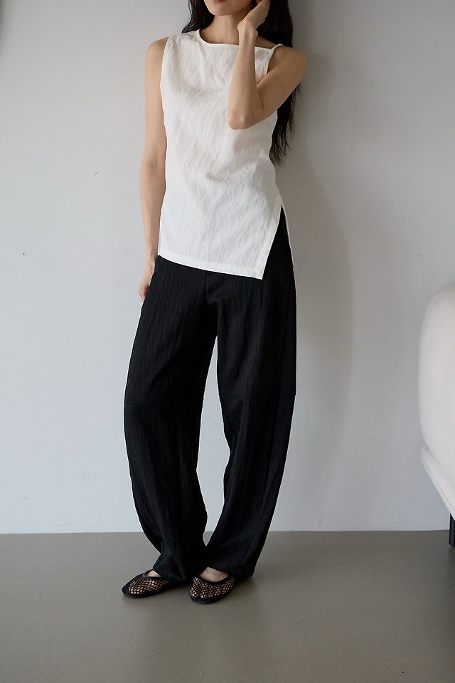 Lenoii - Korean Women Fashion - #womensfashion - Lime Asymmetrical Sleeveless Blouse - 6
