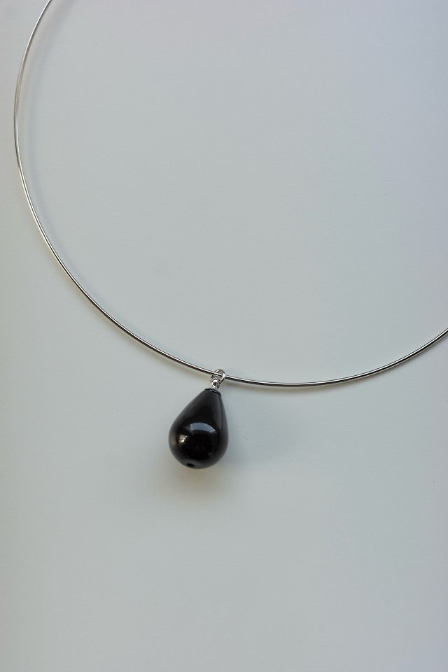 Lenoii - Korean Women Fashion - #momslook - Onyx Drop Bangle Necklace - 4