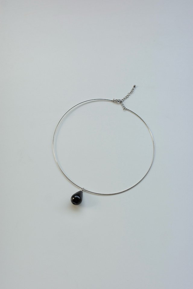 Lenoii - Korean Women Fashion - #womensfashion - Onyx Drop Bangle Necklace - 8