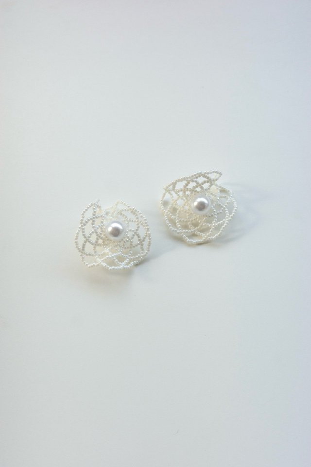 Lenoii - Korean Women Fashion - #momslook - Camellia Earrings - 4