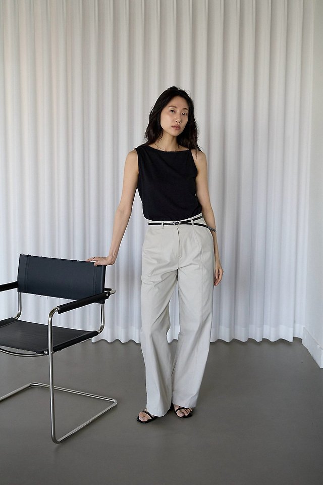 Lenoii - Korean Women Fashion - #womensfashion - Dua Cotton Panel Pants - 8