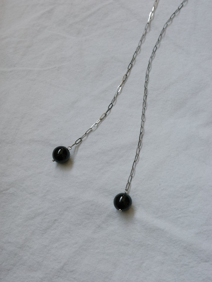 Lenoii - Korean Women Fashion - #womensfashion - Mondo Onyx Surgical Chain Necklace - 6