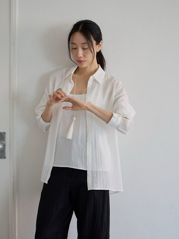 Lenoii - Korean Women Fashion - #womensfashion - Ample Shirt Sleeveless Set - 9