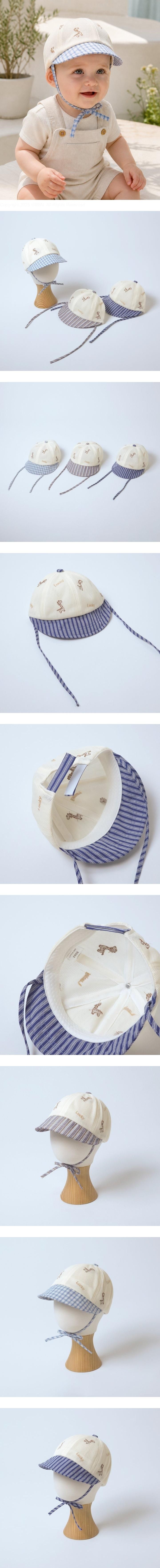 Little Hat - Korean Children Fashion - #fashionkids - Mesh Giraffe Check Sun Hat
