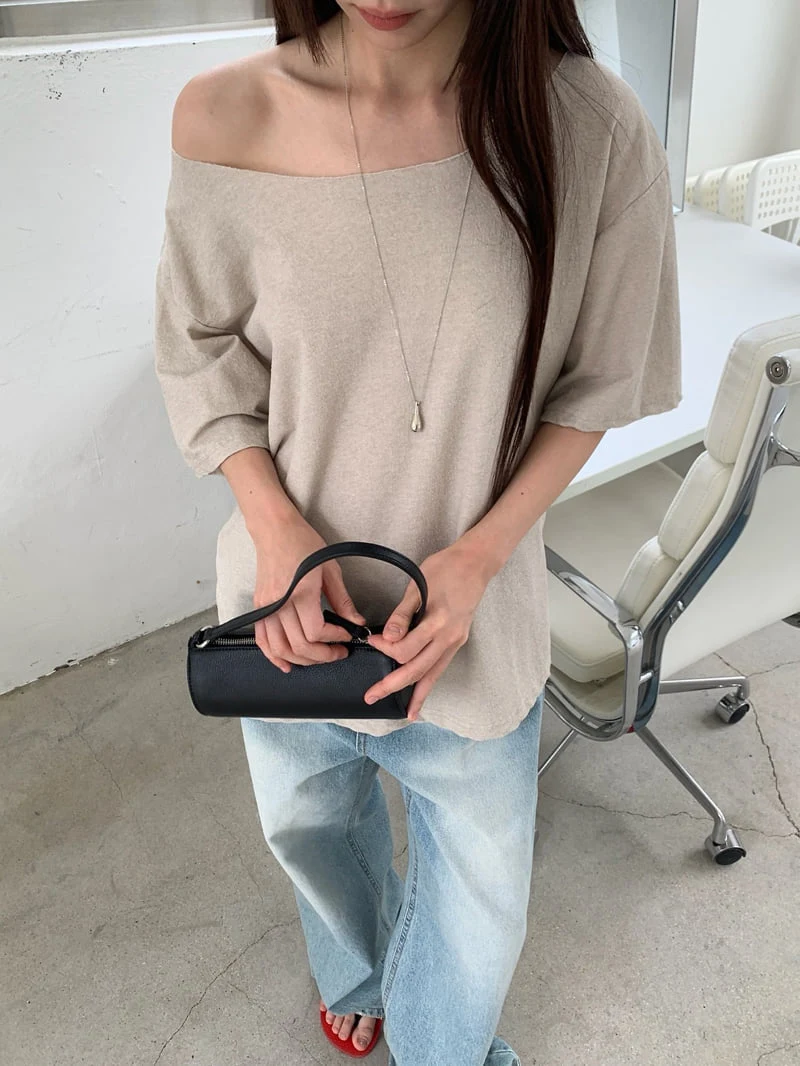 Logarden - Korean Women Fashion - #momslook - Dyed Off-Shoulder Tee - 3