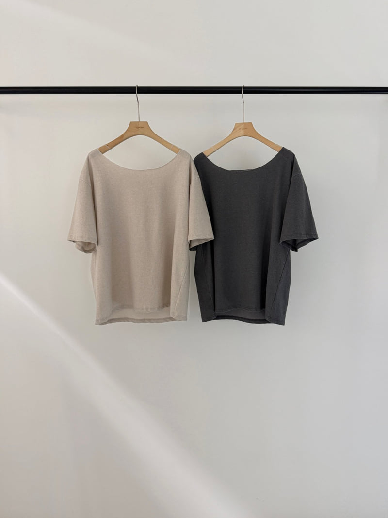 Logarden - Korean Women Fashion - #thatsdarling - Dyed Off-Shoulder Tee