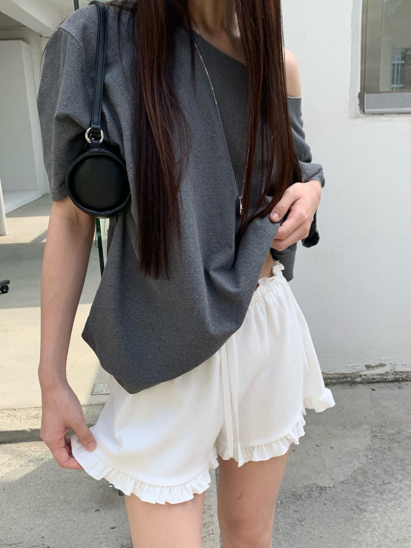 Logarden - Korean Women Fashion - #womensfashion - Dyed Off-Shoulder Tee - 12