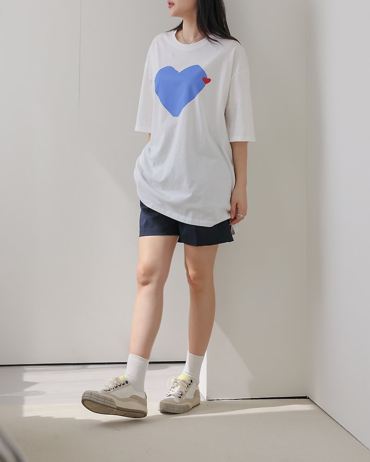 Lovely - Korean Women Fashion - #momslook - Heart Tee - 10