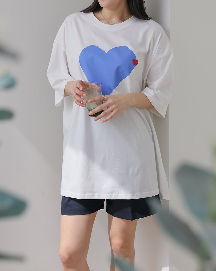Lovely - Korean Women Fashion - #momslook - Heart Tee - 11