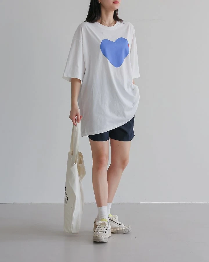 Lovely - Korean Women Fashion - #momslook - Heart Tee - 3