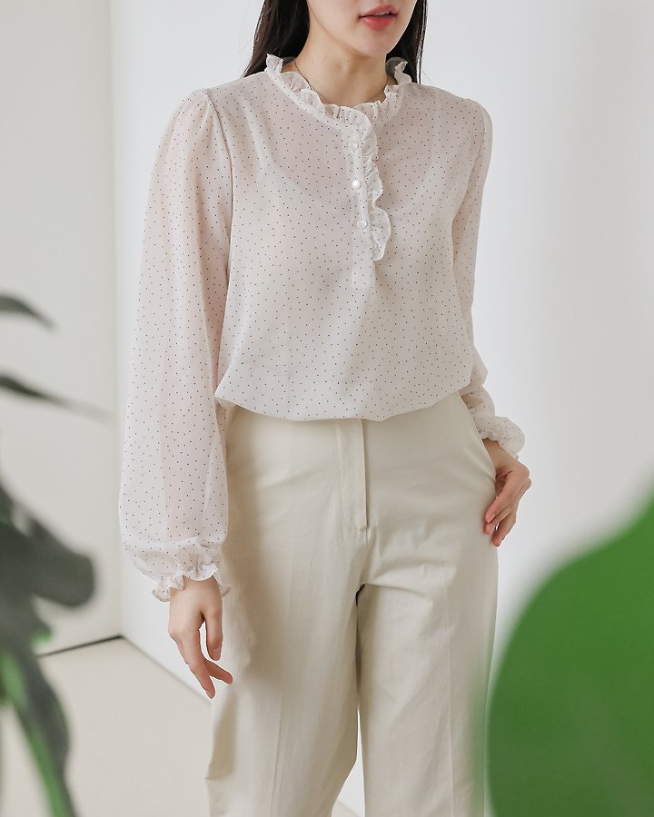 Lovely - Korean Women Fashion - #momslook - Bunny Dot Blouse - 7