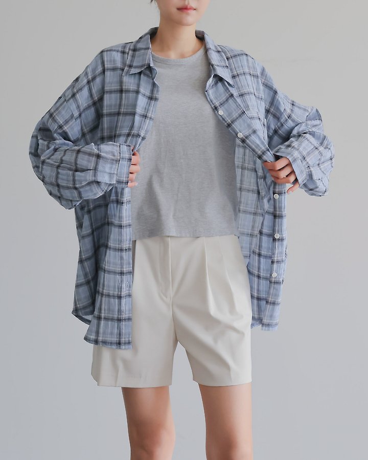 Lovely - Korean Women Fashion - #momslook - Bern Check Shirt - 6