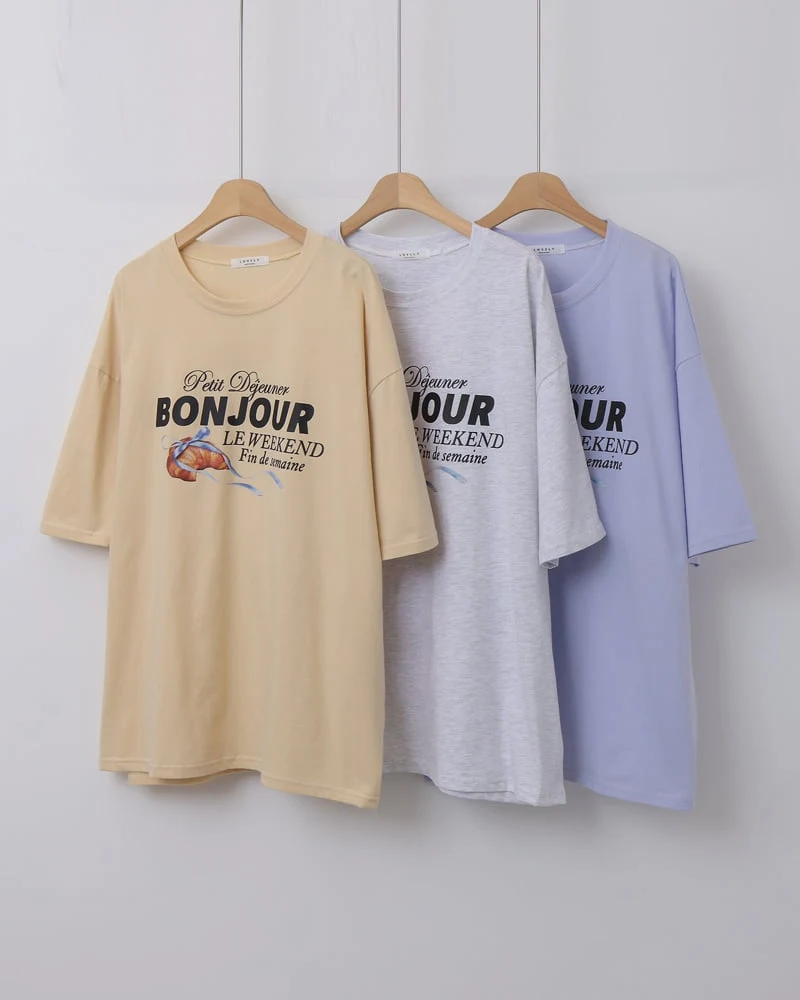 Lovely - Korean Women Fashion - #momslook - Croissant Tee