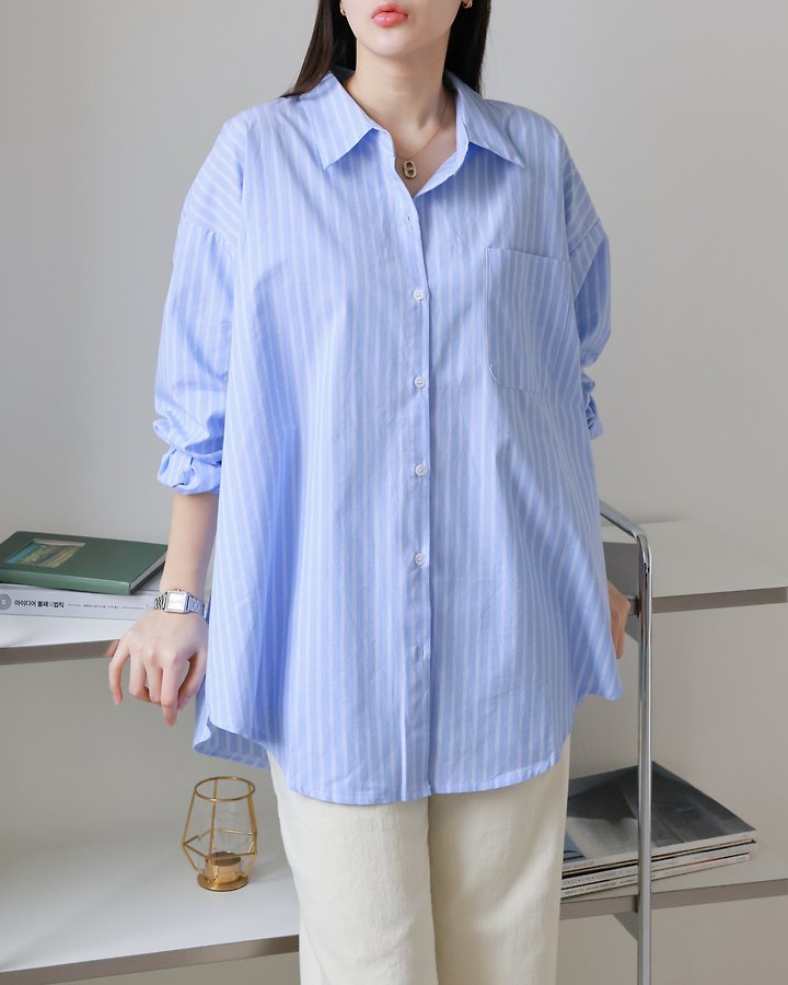 Lovely - Korean Women Fashion - #momslook - Bonnie Striped Shirt - 10