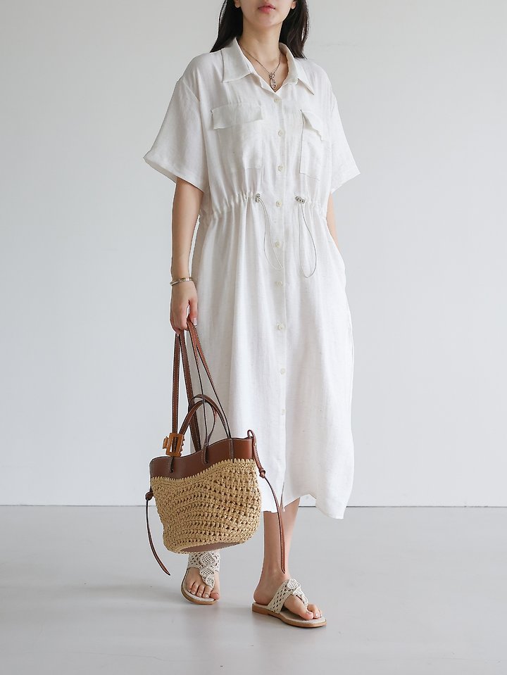 Lovely - Korean Women Fashion - #momslook - Pine String Short-Sleeve One-piece - 9