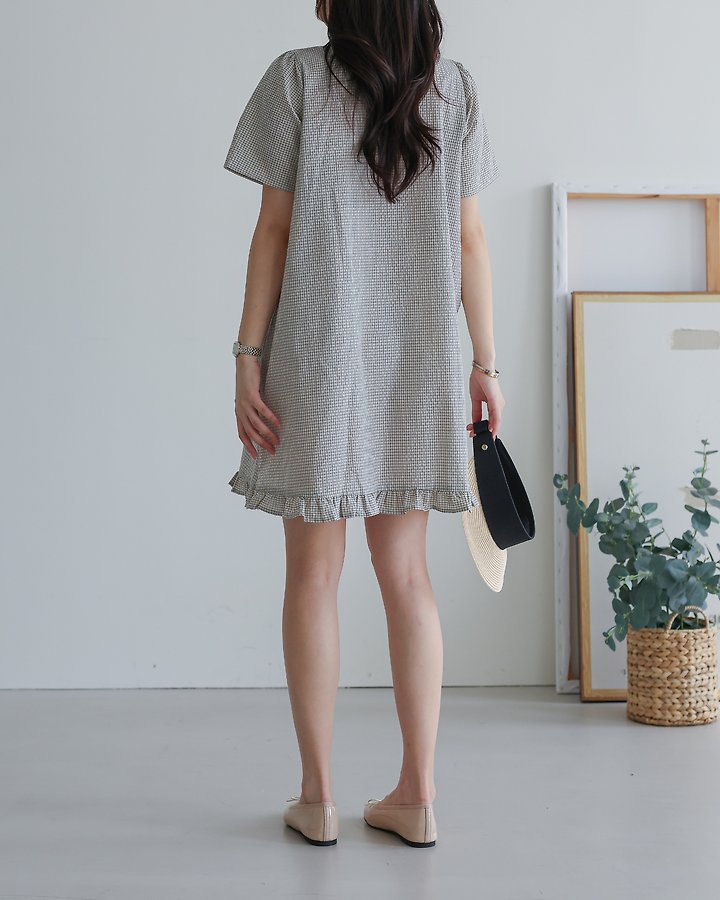 Lovely - Korean Women Fashion - #thelittlethings - Cookie Check One-piece - 4