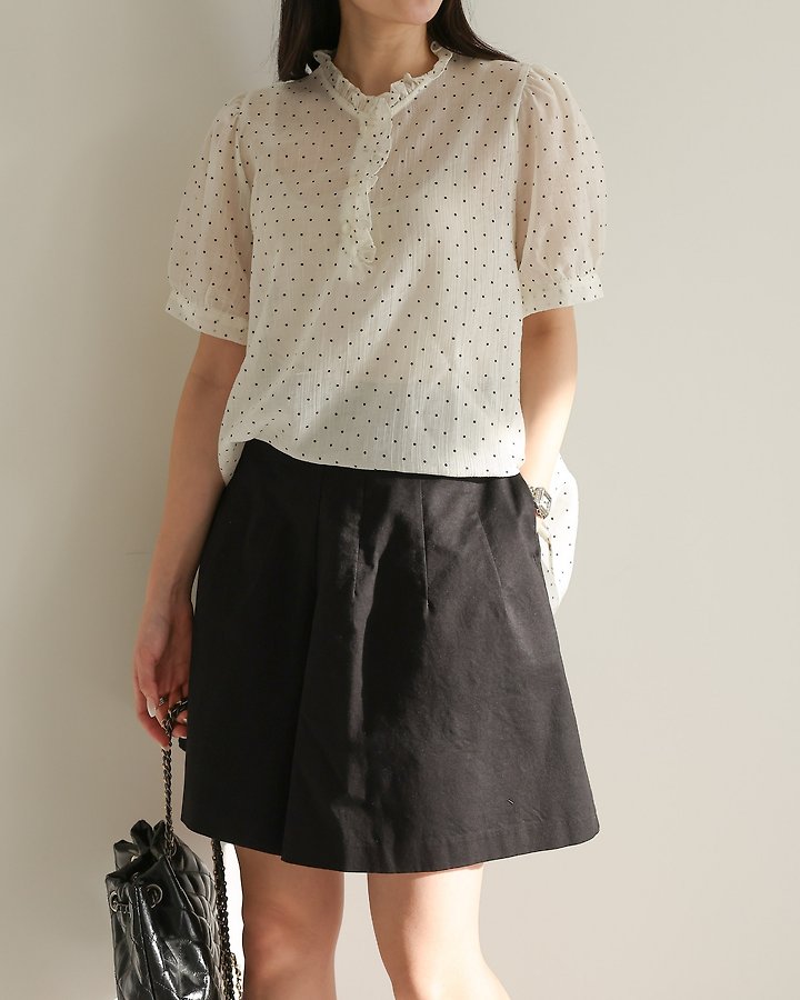 Lovely - Korean Women Fashion - #momslook - Tencel Mini Dot Blouse - 10