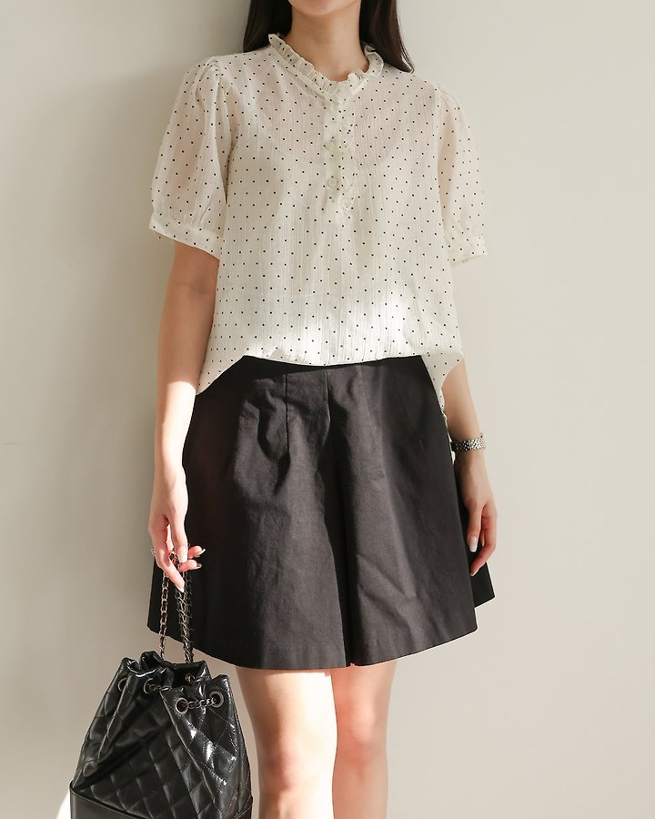 Lovely - Korean Women Fashion - #momslook - Tencel Mini Dot Blouse - 12