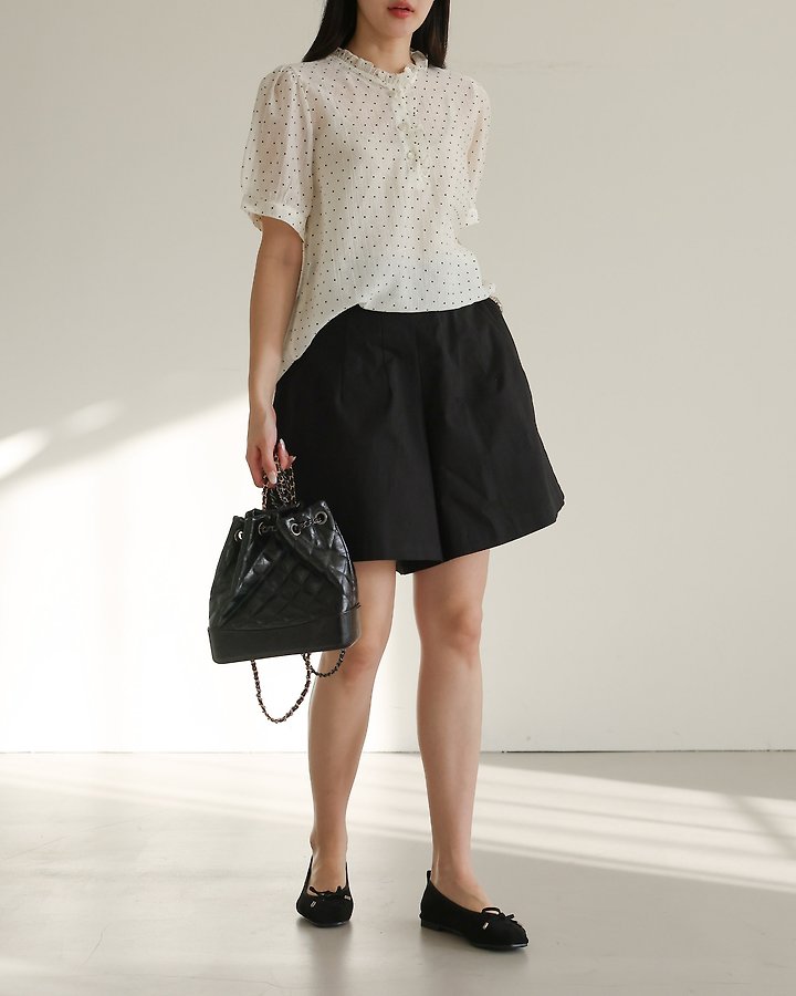 Lovely - Korean Women Fashion - #momslook - Tencel Mini Dot Blouse - 2