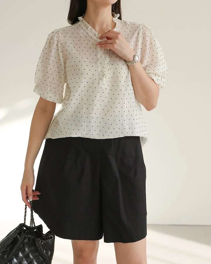 Lovely - Korean Women Fashion - #momslook - Tencel Mini Dot Blouse - 6