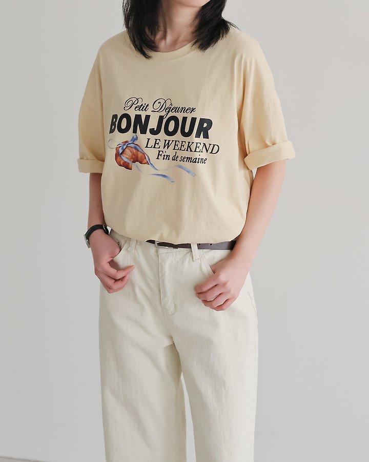 Lovely - Korean Women Fashion - #pursuepretty - Croissant Tee - 6