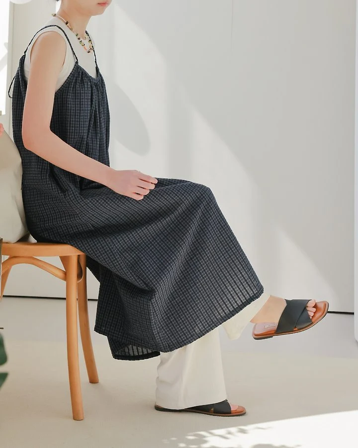 Lovely - Korean Women Fashion - #restrostyle - Stone Check One-piece - 6
