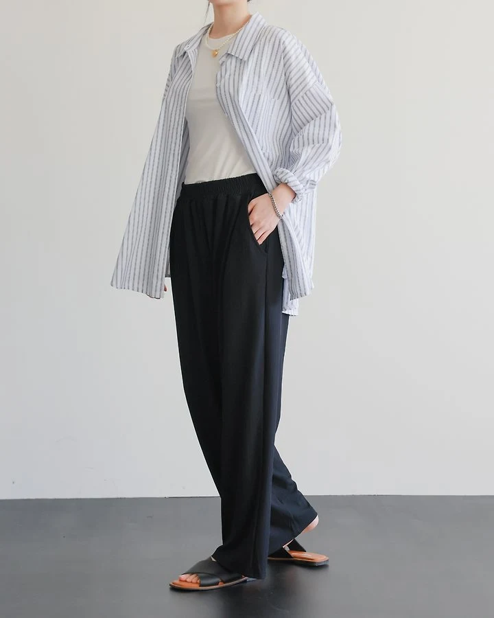 Lovely - Korean Women Fashion - #restrostyle - Rose Straight-Leg Pants - 5
